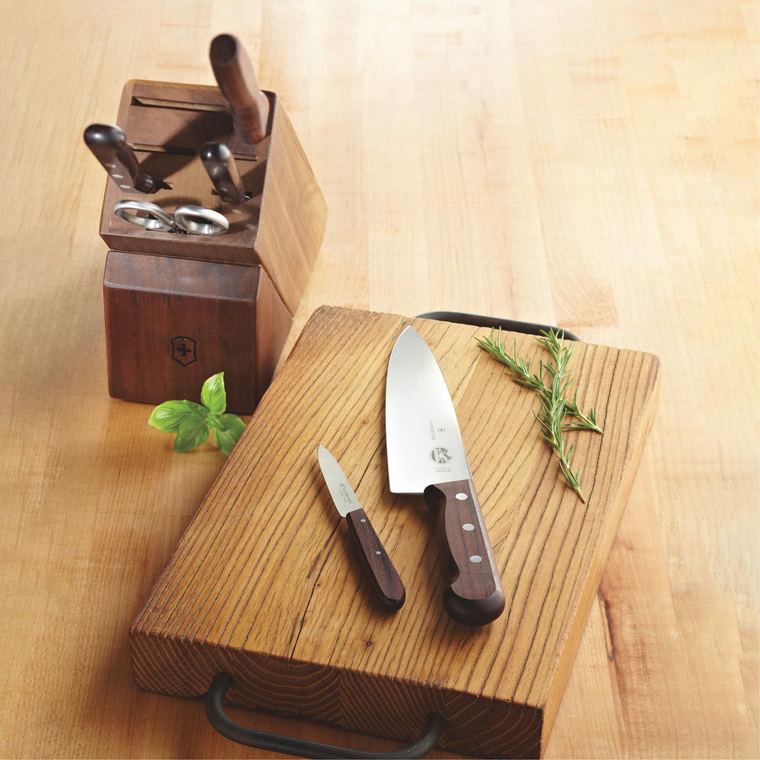 Victorinox Wooden 7 Piece Block Set, Maple Wood Handles