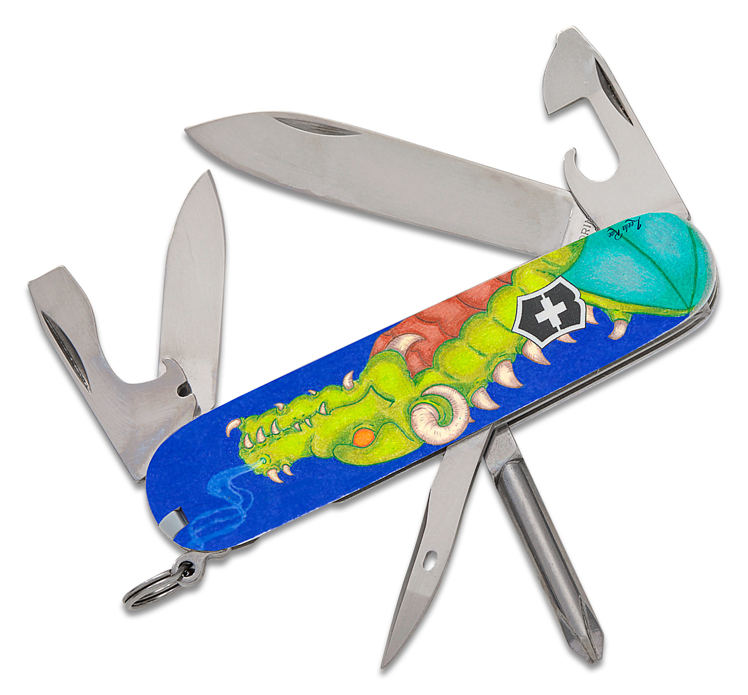 Victorinox Swiss Army Tinker Multi-Tool, Green Dragon, 3.6