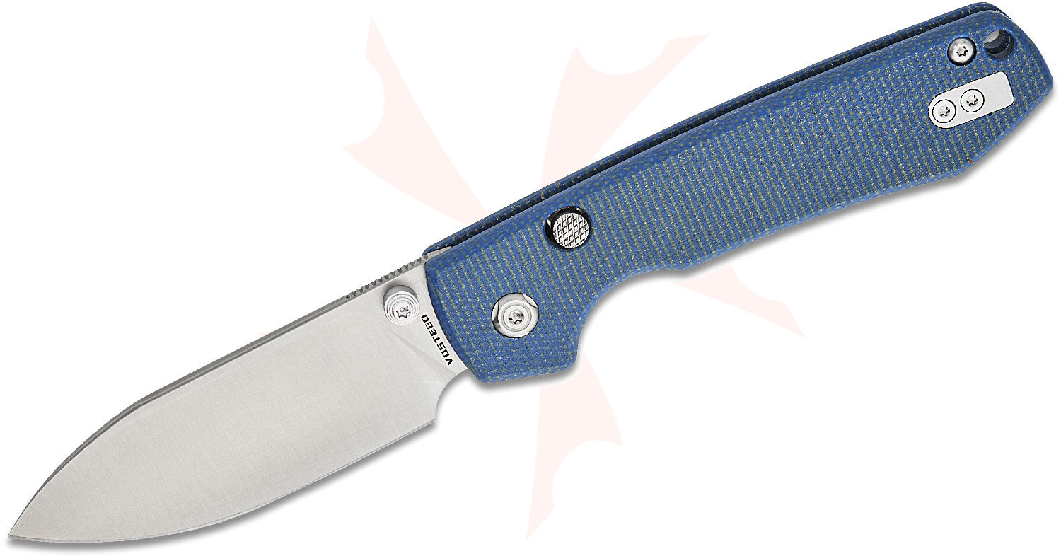 HANSON ハンソンBEETLE 28cm Vosteed Knives Raccoon Button Lock Folding Knife 3.25