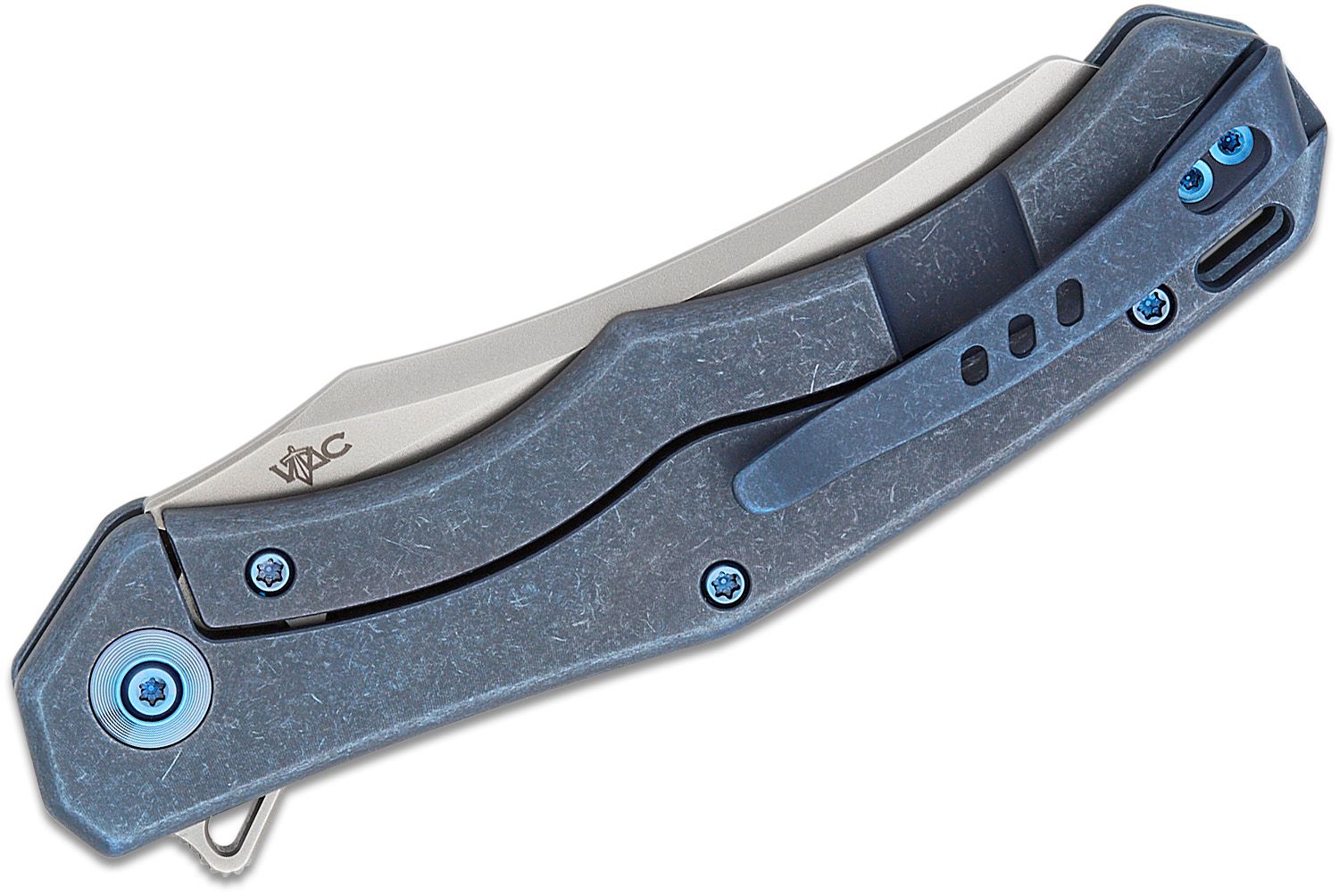 WE Knives RekkeR 20CV Frame Lock Knife Blue Diamond Titanium WE22010G-4