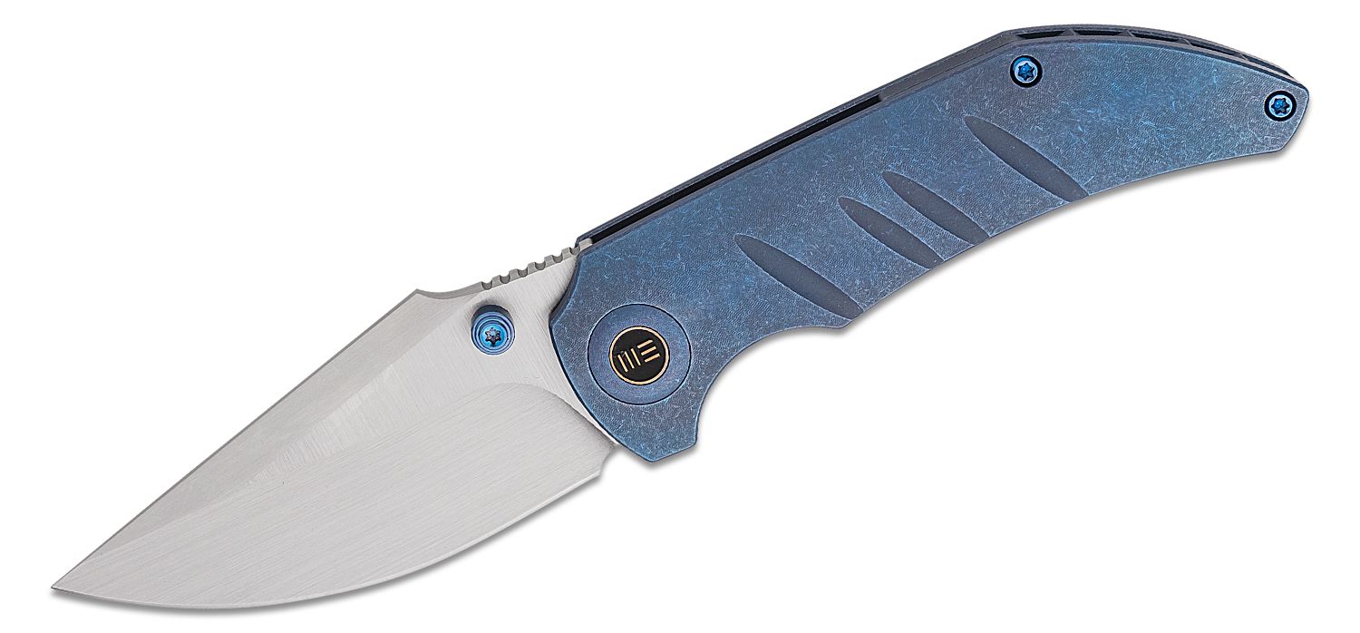 We Knife Knife Satin CPM-20CV Handles KnifeCenter Folding Blue Clip Point Hand Matt Titanium WE22020B-2 - Company - Rubbed 3.12\