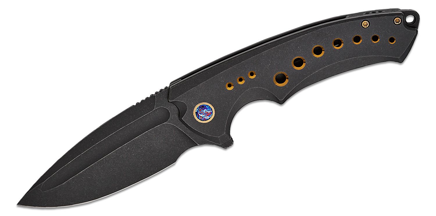 WE Nexusia Frame Lock 22044-1 Black Titanium CPM-20CV 1/155 Pocket Knife -  WE22044-1