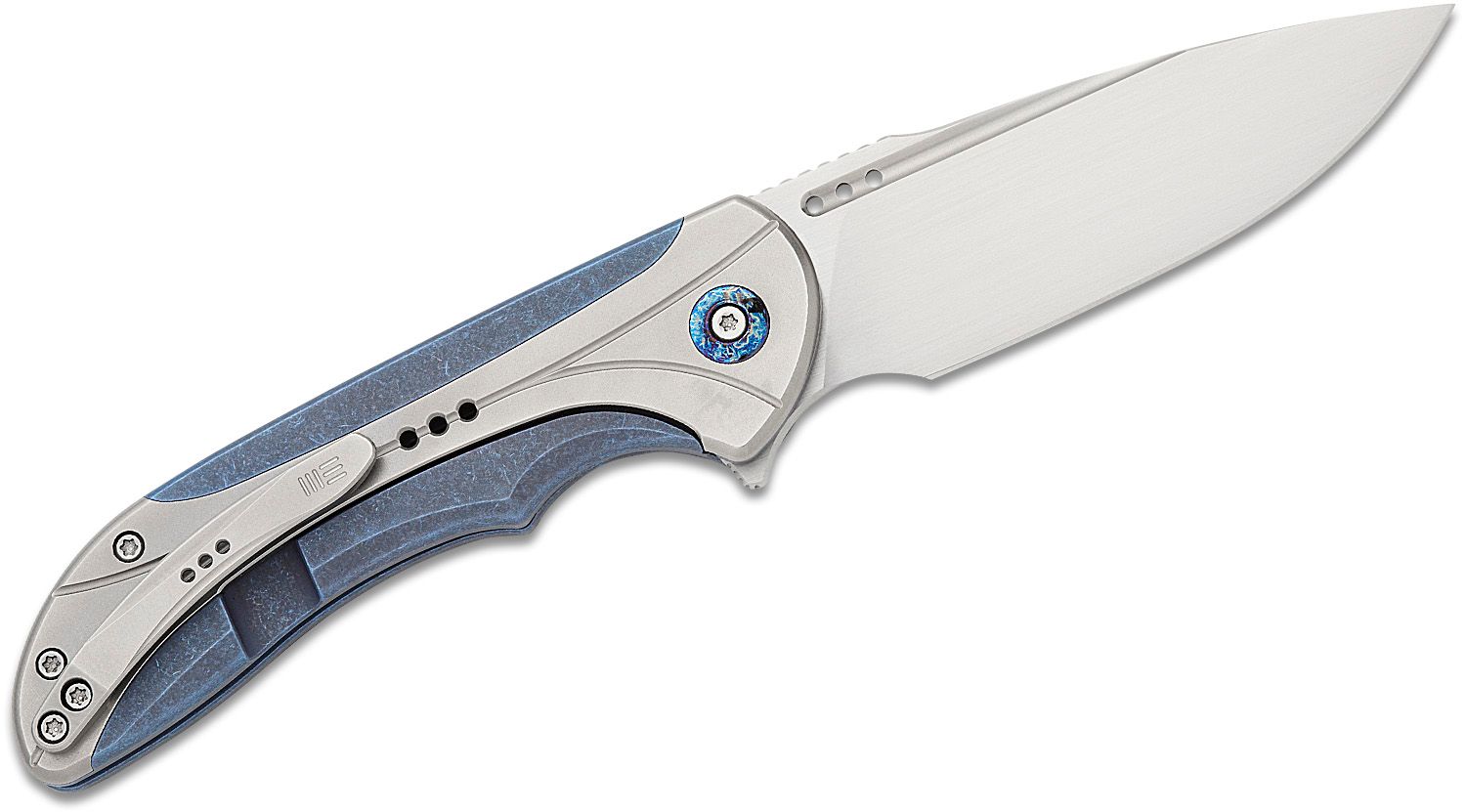 WE Knives RekkeR 20CV Frame Lock Knife Blue Diamond Titanium WE22010G-4