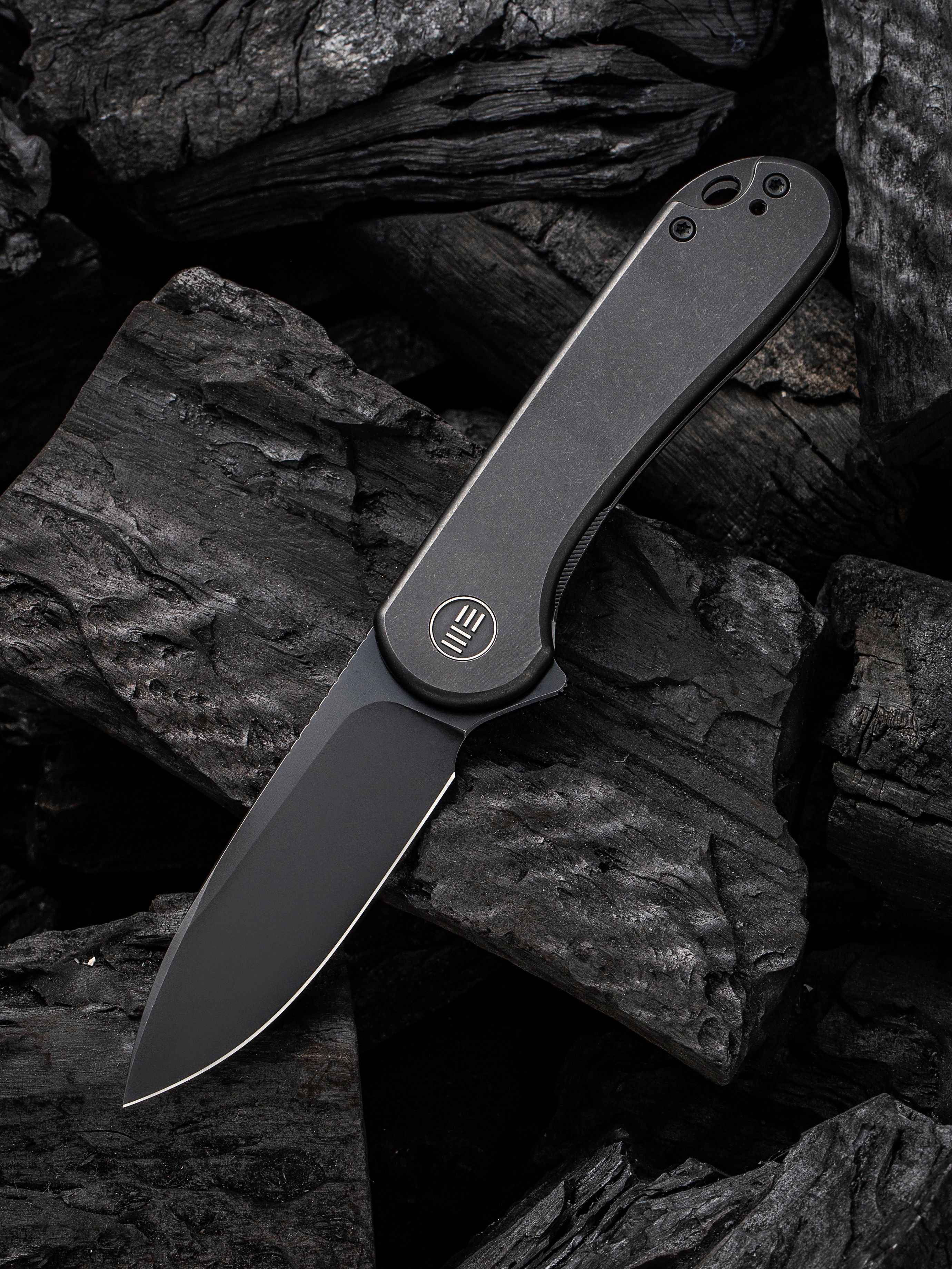 WE Knives Elementum Black Stonewashed 20CV Titanium Frame Lock Flipper  Folding Knife For Sale