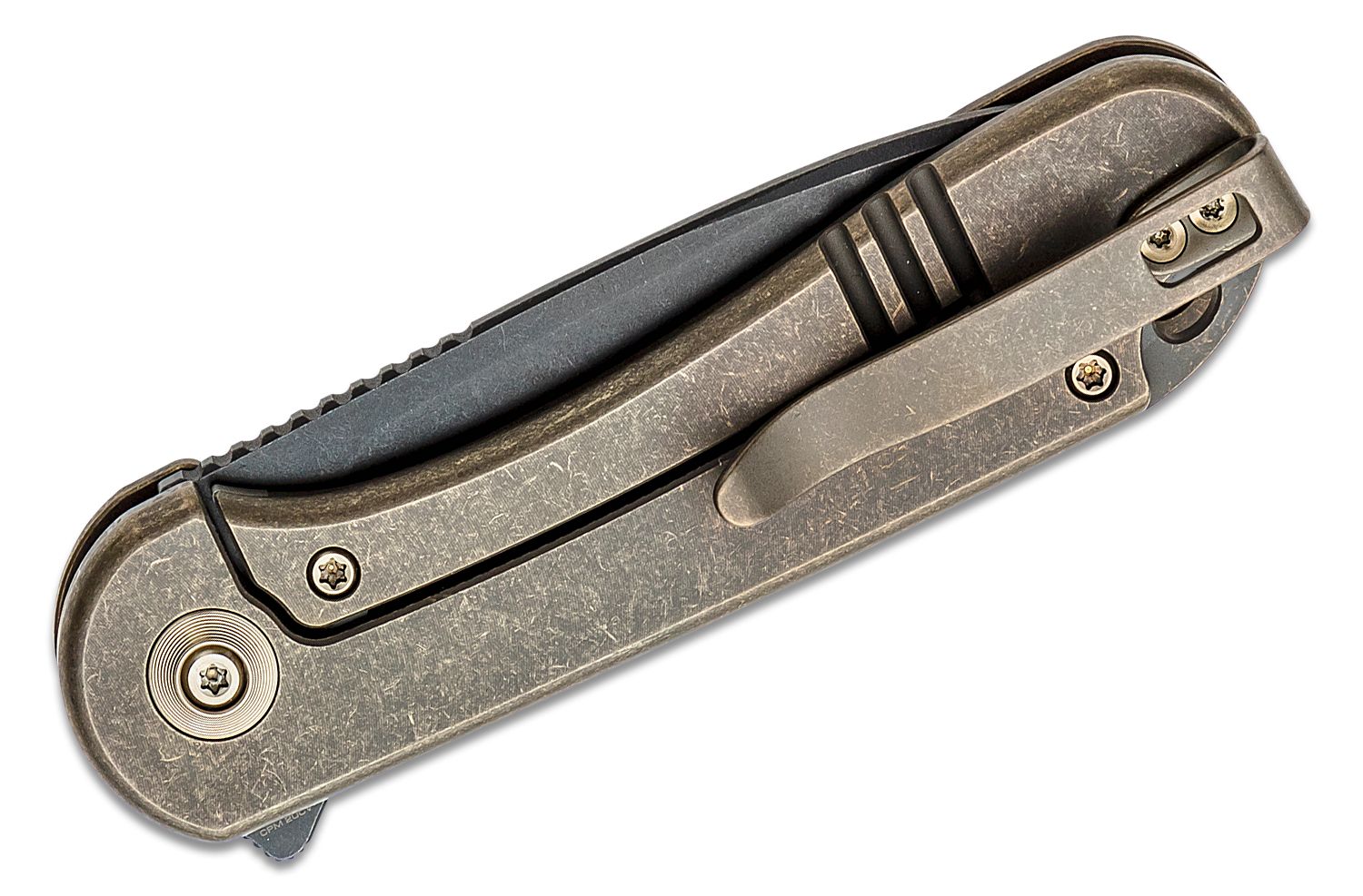 WE Knives Elementum Black Stonewashed 20CV Titanium Frame Lock Flipper  Folding Knife For Sale
