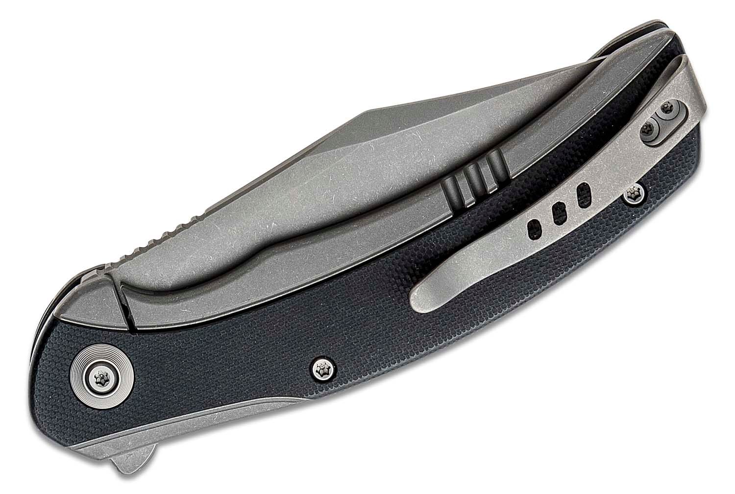 WE Knives Snick Gray Stonewashed 20CV Black G10 Inlaid Nested Frame Lock  Flipper Knife For Sale