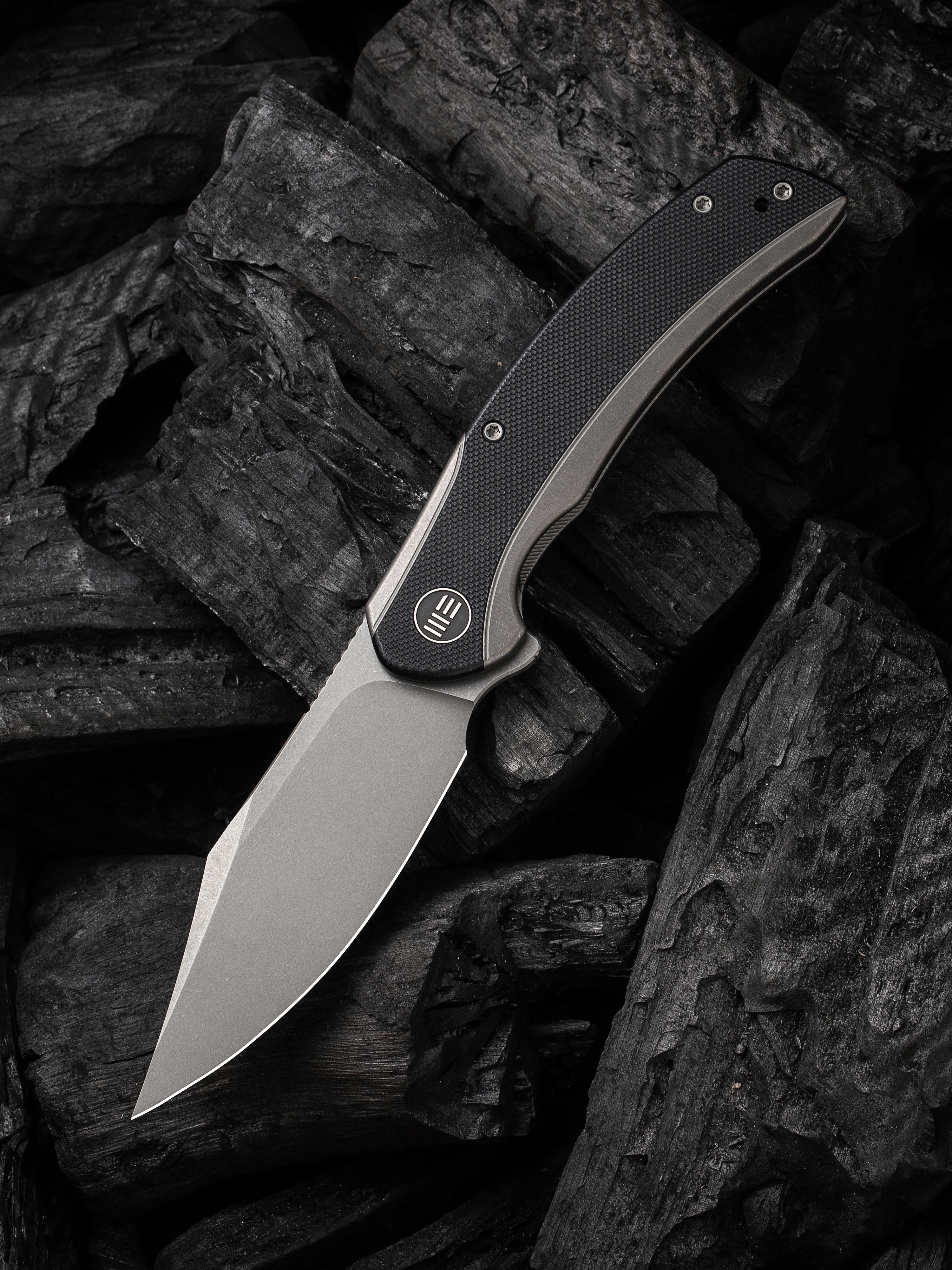 WE Knives Snick Gray Stonewashed 20CV Black G10 Inlaid Nested Frame Lock  Flipper Knife For Sale