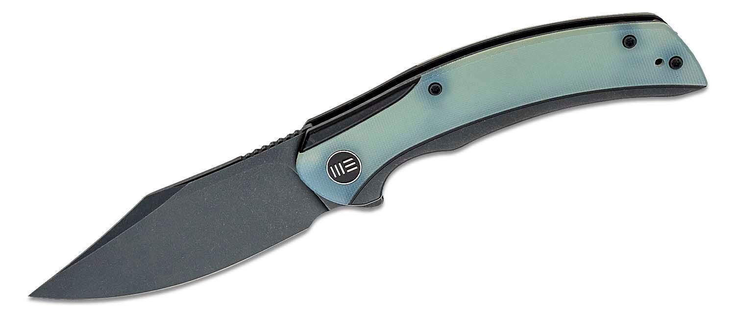 WE Knives Snick Black Stonewashed 20CV Natural G10 Inlaid Nested Frame Lock  Flipper Knife For Sale