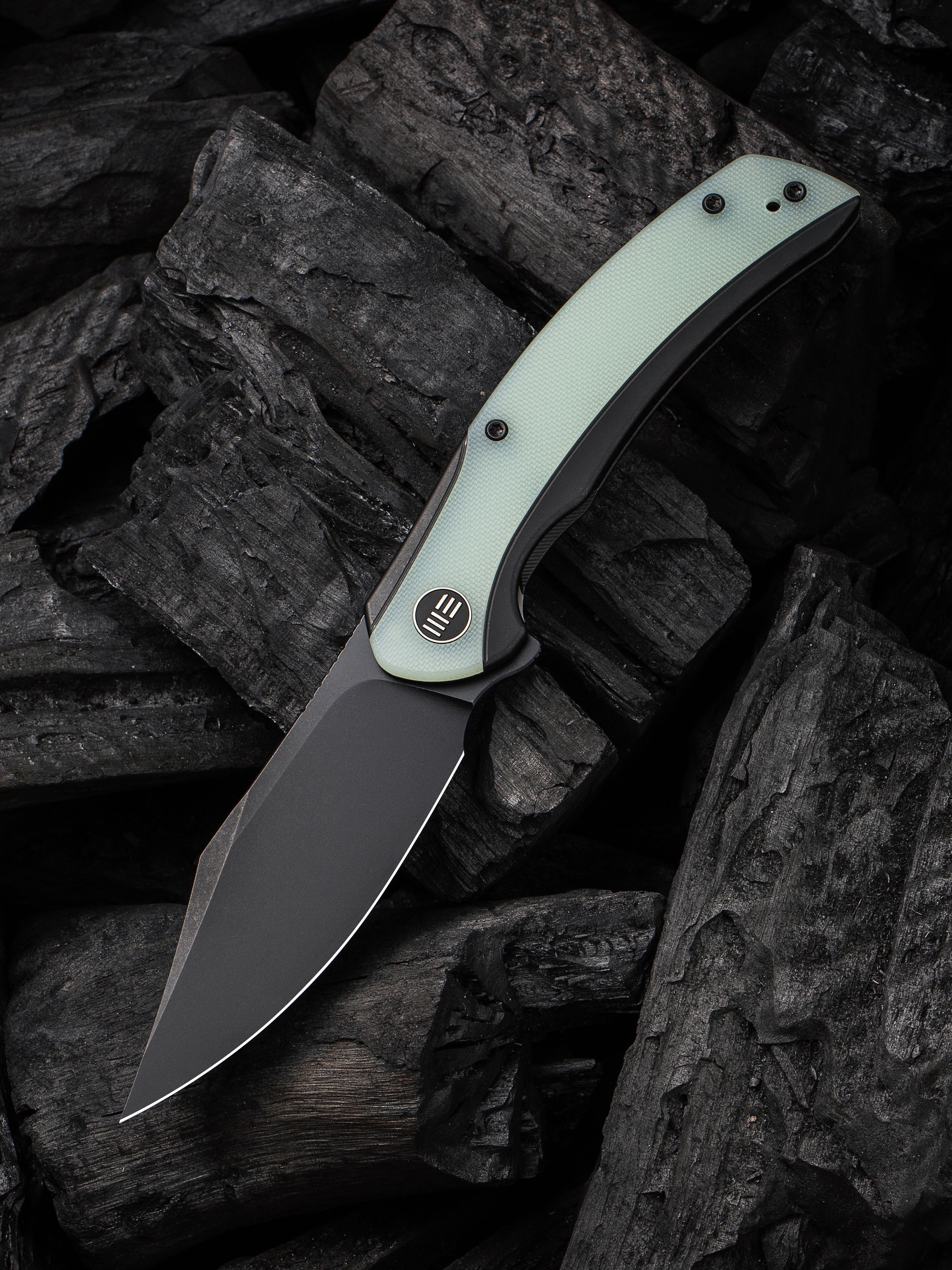 WE Knives Snick Gray Stonewashed 20CV Black G10 Inlaid Nested Frame Lock  Flipper Knife For Sale