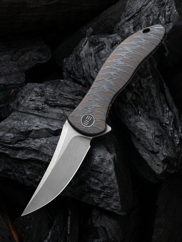 WE Knife: 912 Synergy2 - Integral Titanium Frame - Bohler M390 - Stonewash  - Trailing Point