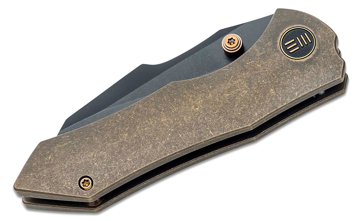 WE Knife High-Fin, WE22005-2, Bronze Titanium, Black CPM-20CV pocket knife