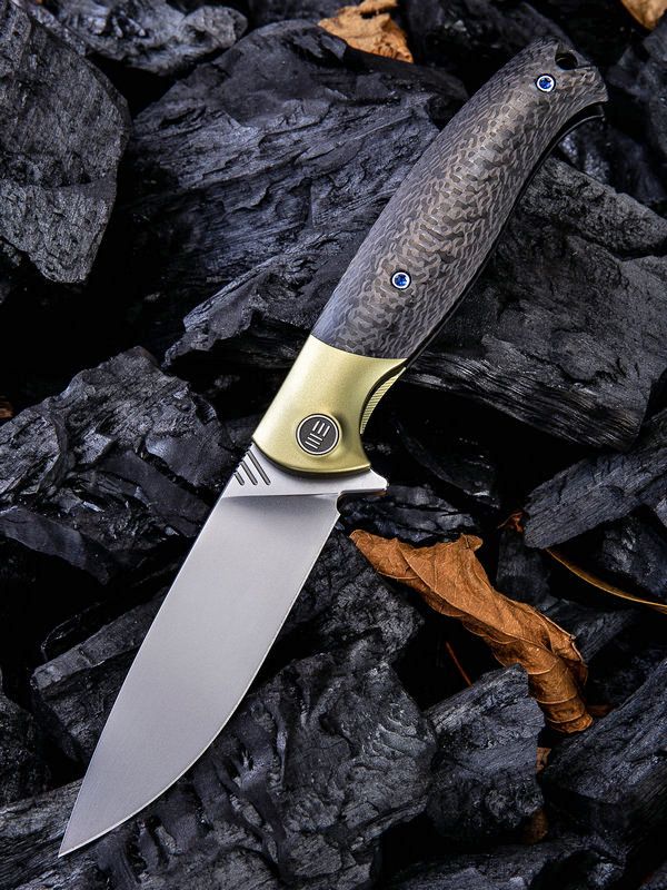 WE Knives 903C Bishop Bronze Ti Carbon Fiber 3.5 M390 Stonewash Blade  Flipper