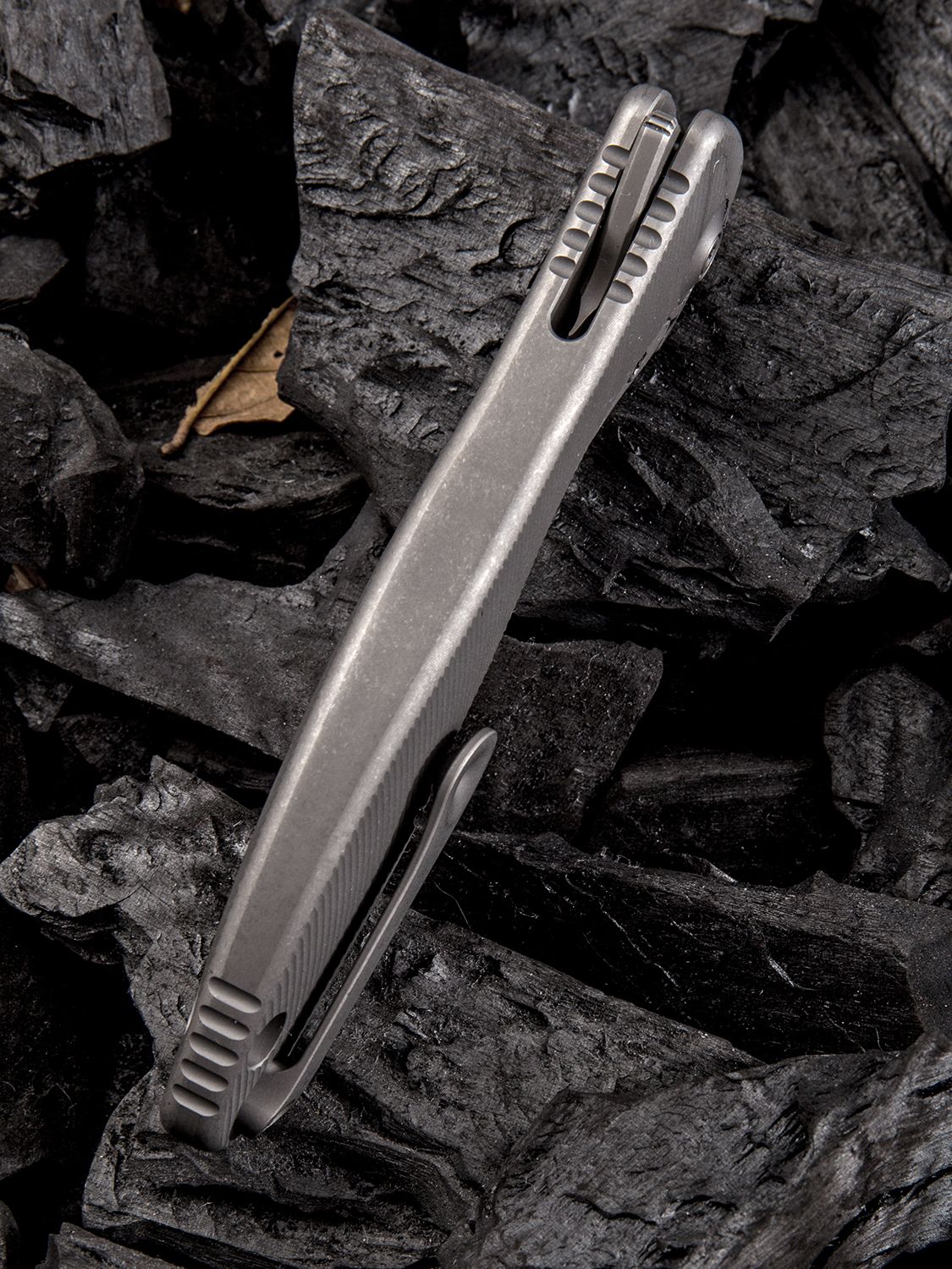WE Knife: 912 Synergy2 - Integral Titanium Frame - Bohler M390 - Stonewash  - Trailing Point