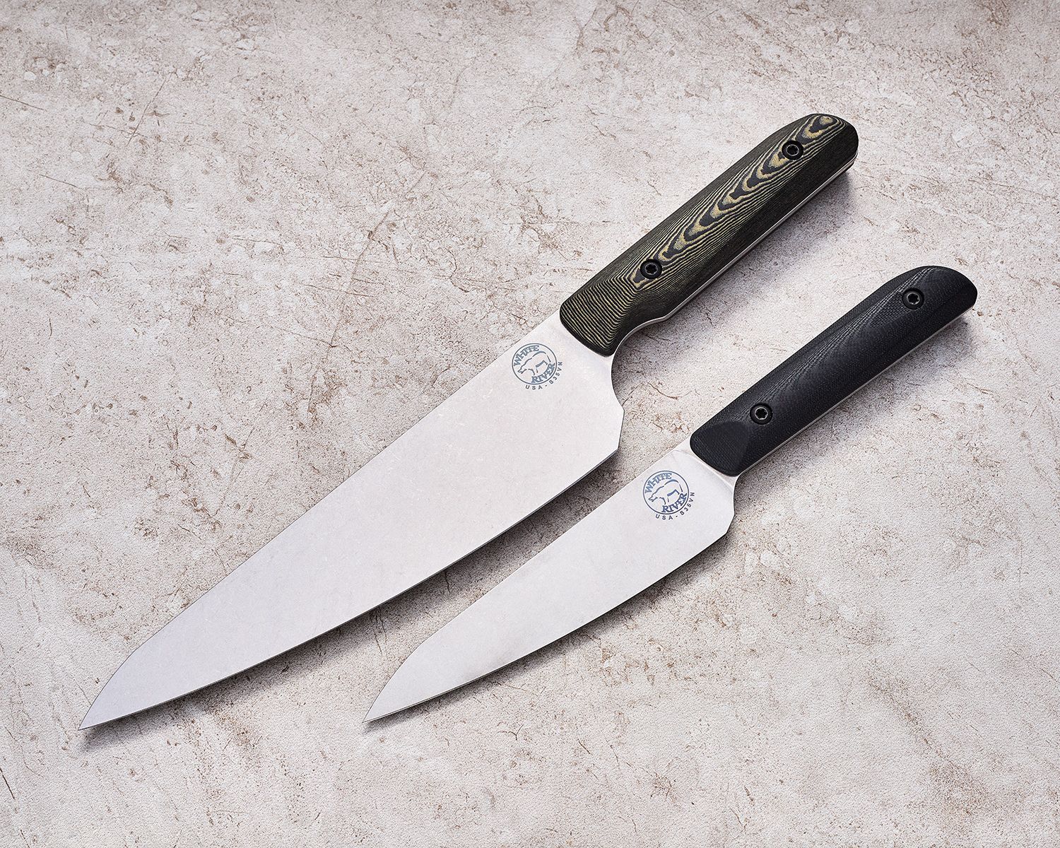 White River Knives Liong Mah Chef Knife Black G-10 (12 Satin