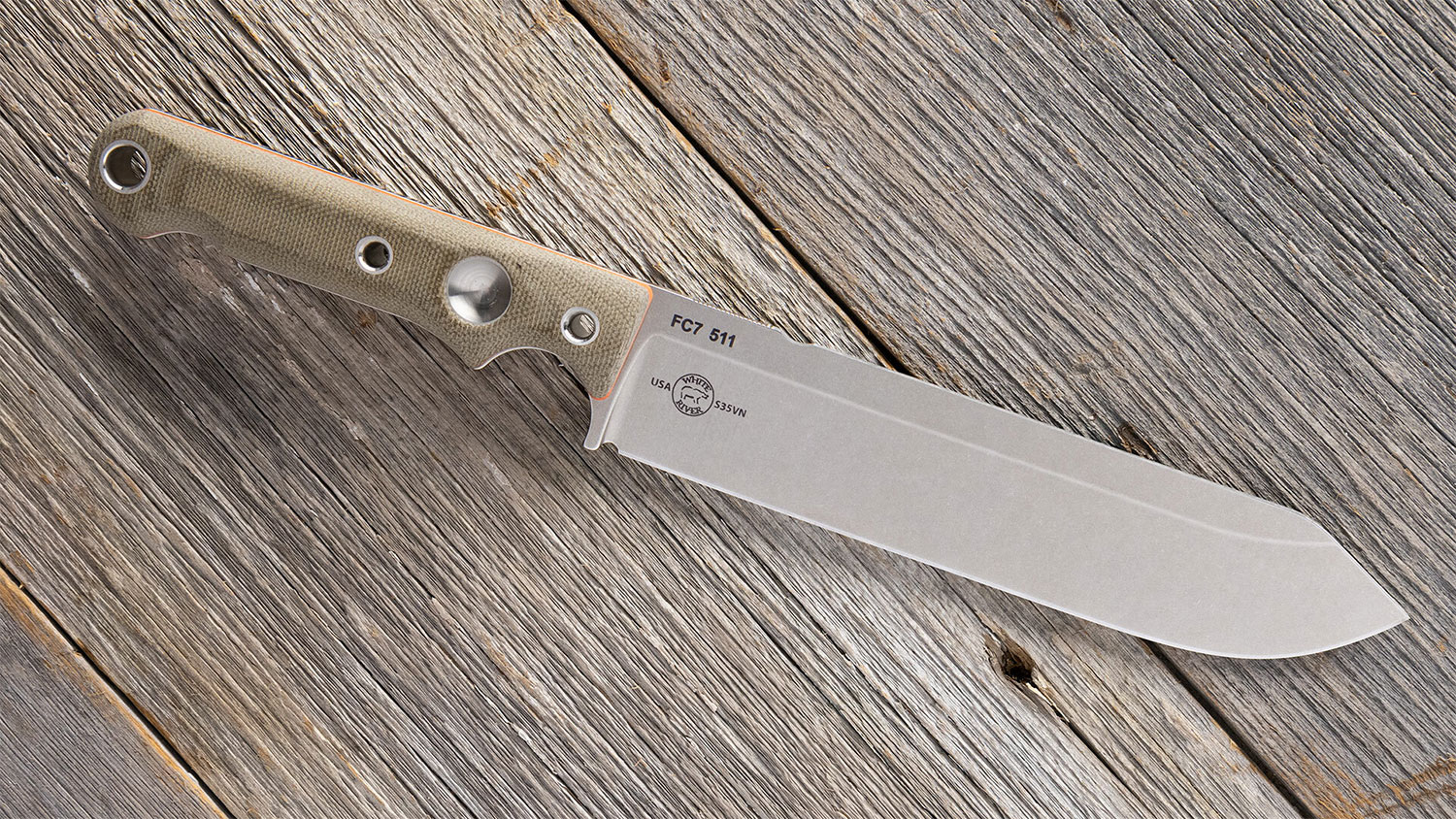 White River Knives Firecraft FC7 Fixed 7" S35VN Stonewashed Blade