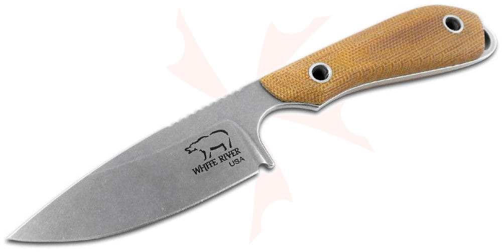 White River Knives Caper Fixed Blade Knife 3" S30V Stonewashed, Natural