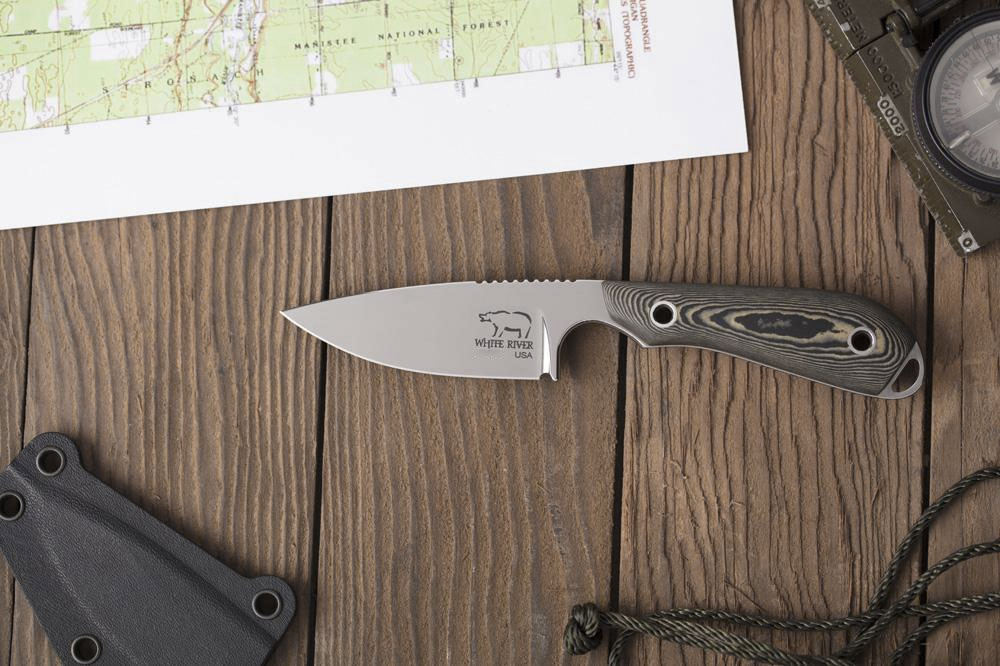 White River Knives Caper Fixed Blade Knife 3" S30V Stonewashed, Black