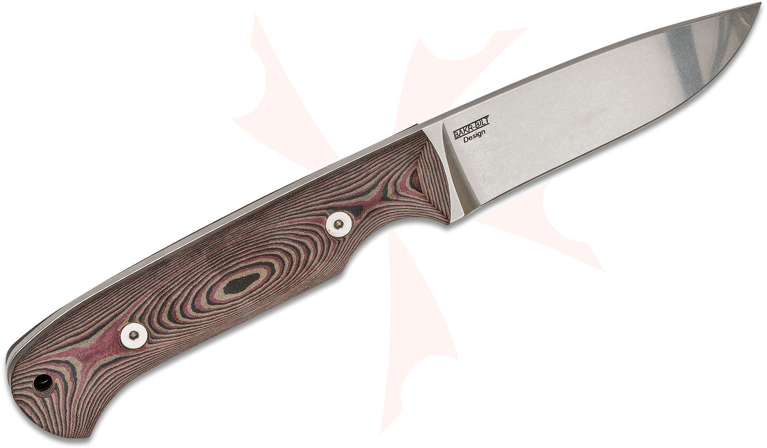 White River Knives Hunter Fixed Blade Knife 3.5" S35VN Stonewashed, Black/Red Richlite Handles