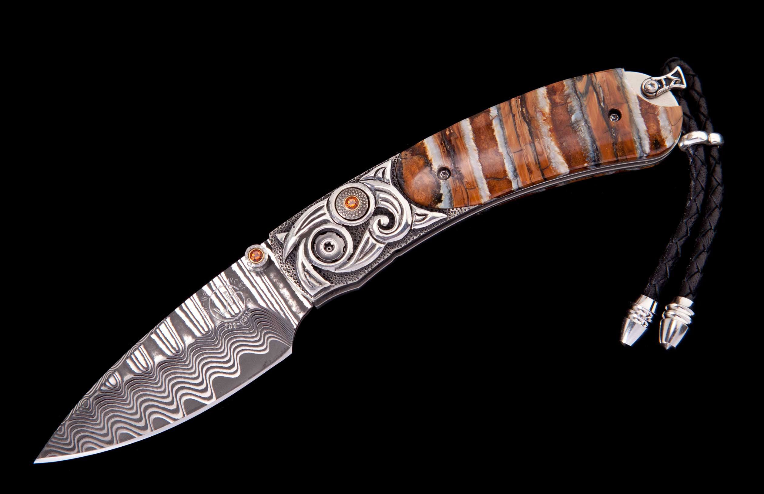 Woolly Mammoth Tooth Collection 4 Damascus Linerlock Knife with