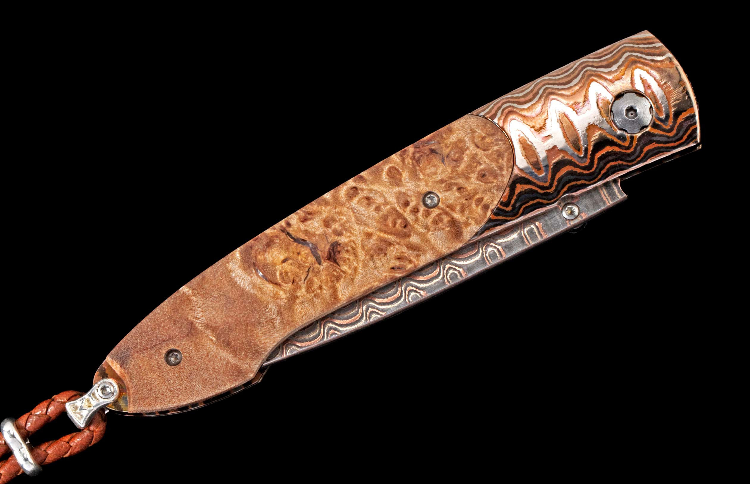 小物 traditionalwhetherwearFOLDINGBAMBOOMINI William Henry Lancet 'Burl' Compact Folding Knife 2.75