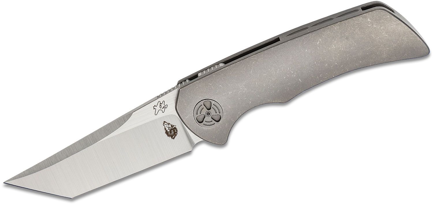 pence bark chokerende WingManEDC Jonas Iglesias SPAR-K Model 1 Flipper Knife 2.625" M390 Satin  Tanto Blade, Stonewashed Titanium Handles - KnifeCenter
