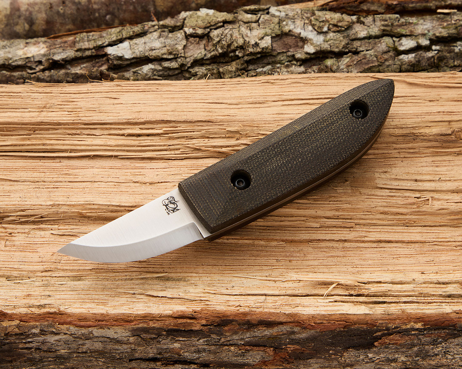 Woodsmonkey Kerf Carver Scandi Fixed Blade Knife 2.125” AEB-L