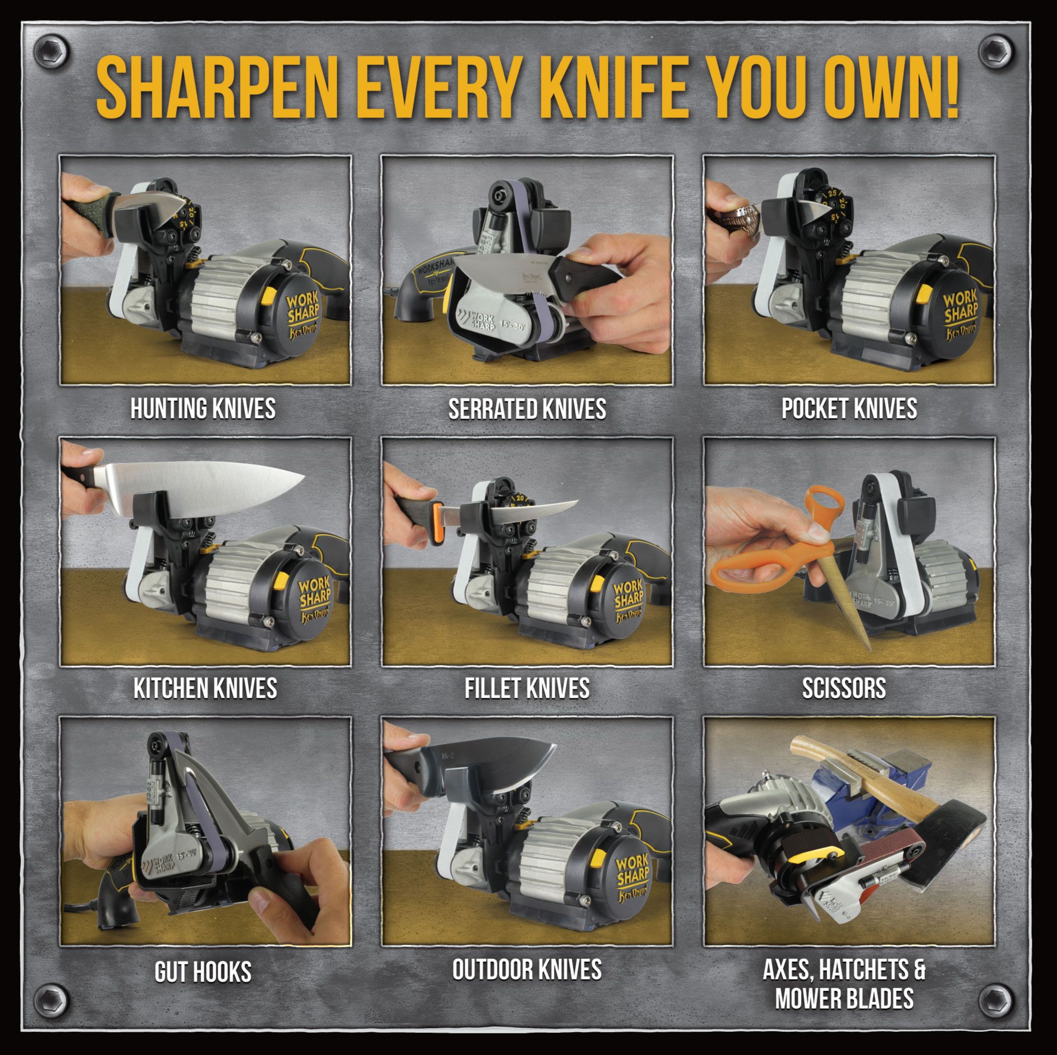 Work Sharp Ken Onion Knife Sharpener Tool - Adjustable Knife Sharpening  System - For Knives, Scissors, Serrated Blades, & Tools