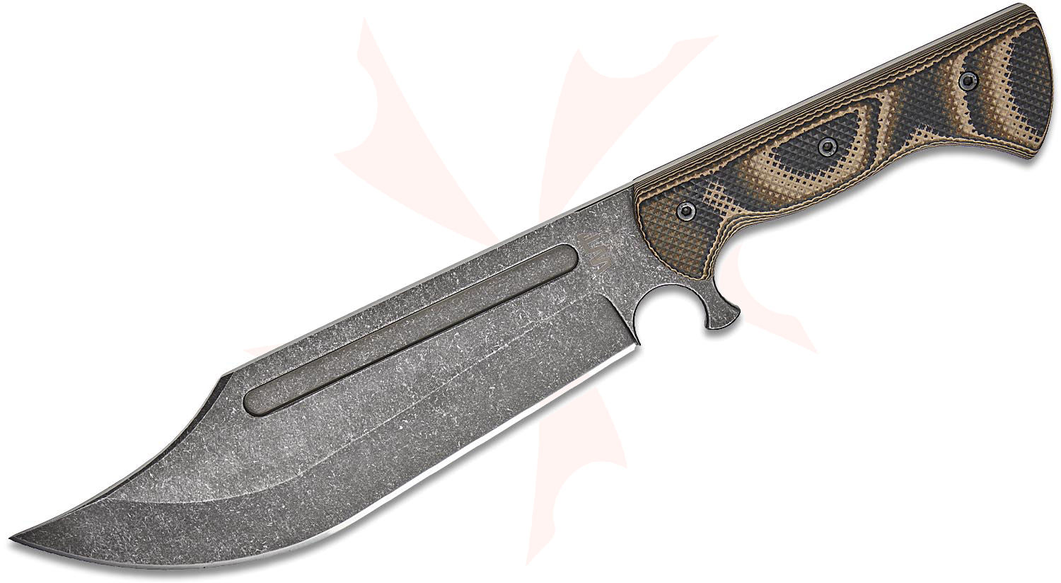 Work Tuff Gear V44X Gen 3 Bowie Fixed Blade Knife 10" SK85 Dark Stonewashed  Clip Point Blade, Pit Viper Camo Gator Grip G10 Handles, OD Green Kydex  Sheath - KnifeCenter