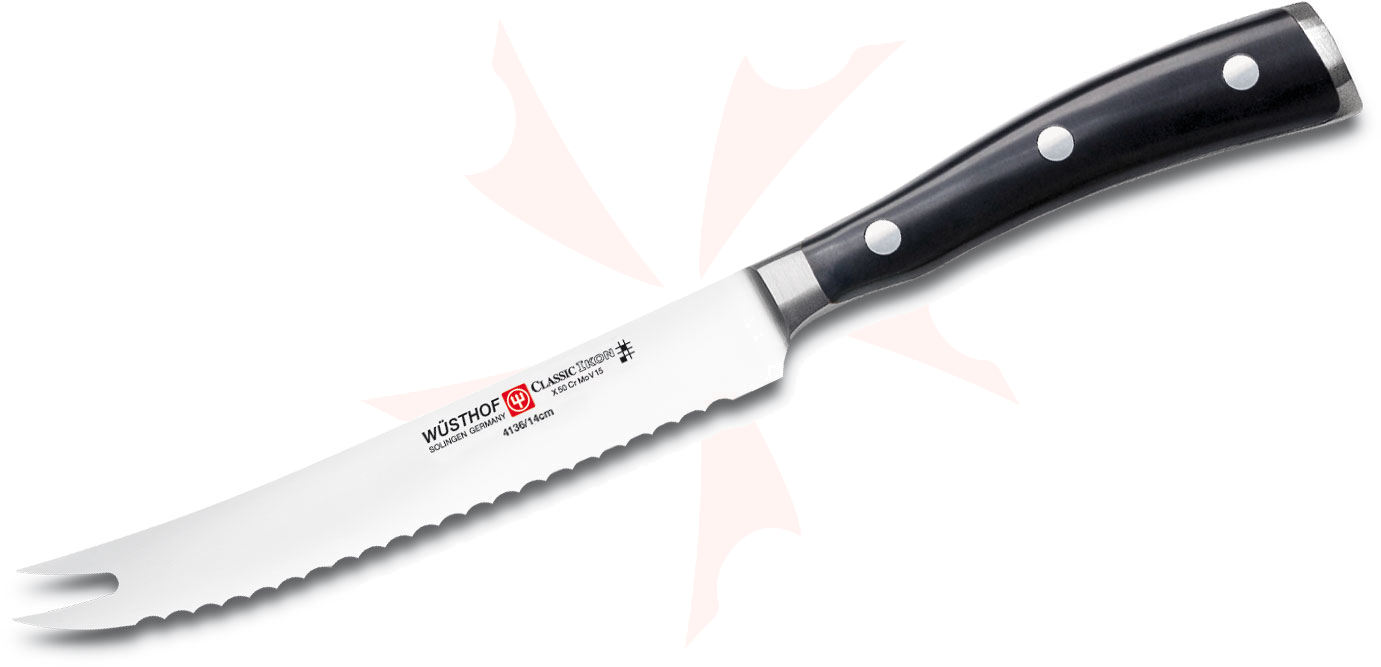 Wüsthof Classic 5" Tomato Knife - Serrated Edge Knife With Forked Tip