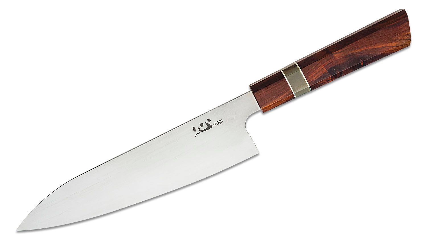 KA-BAR 14 Chef Knife Carbon Steel Custom Rosewood Handle – Bernal Cutlery