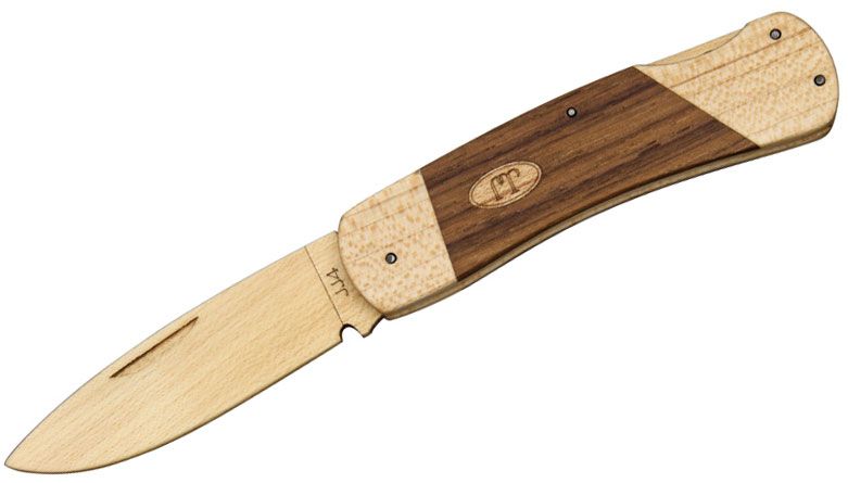 Jameson Woodworks JJ's Trapper Wooden Pocket Knife Kit Gift Box/Tin -  KnifeCenter - JJ2