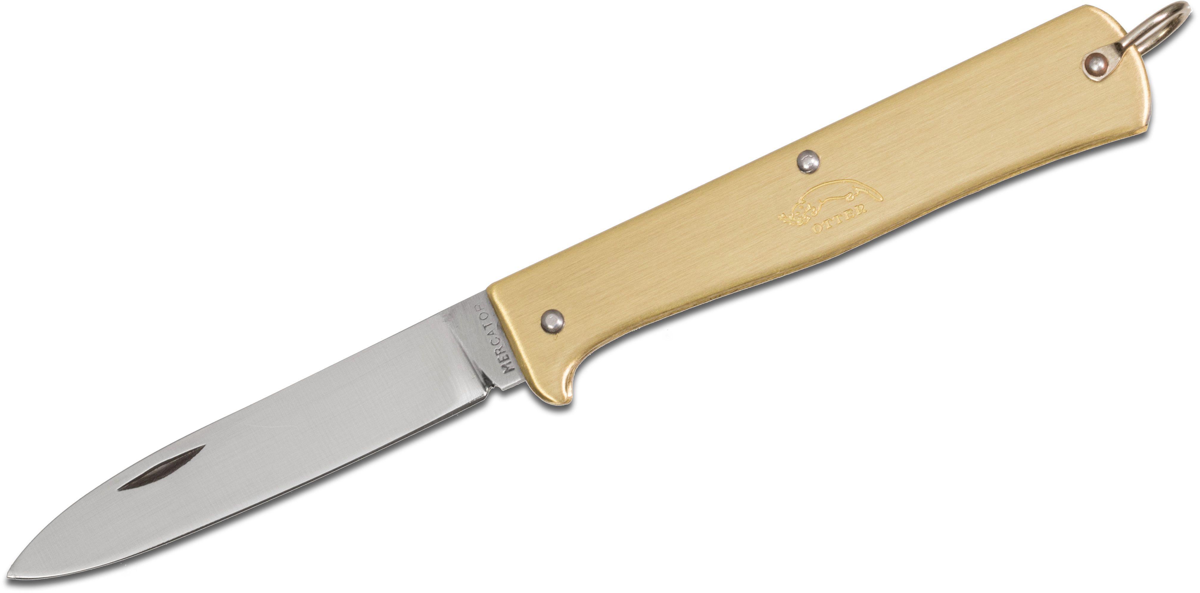 Otter Mercator Solingen K55 Brass Non-Locking Folding Knife German, Carbon  Steel Blade - KnifeCenter - 10-701