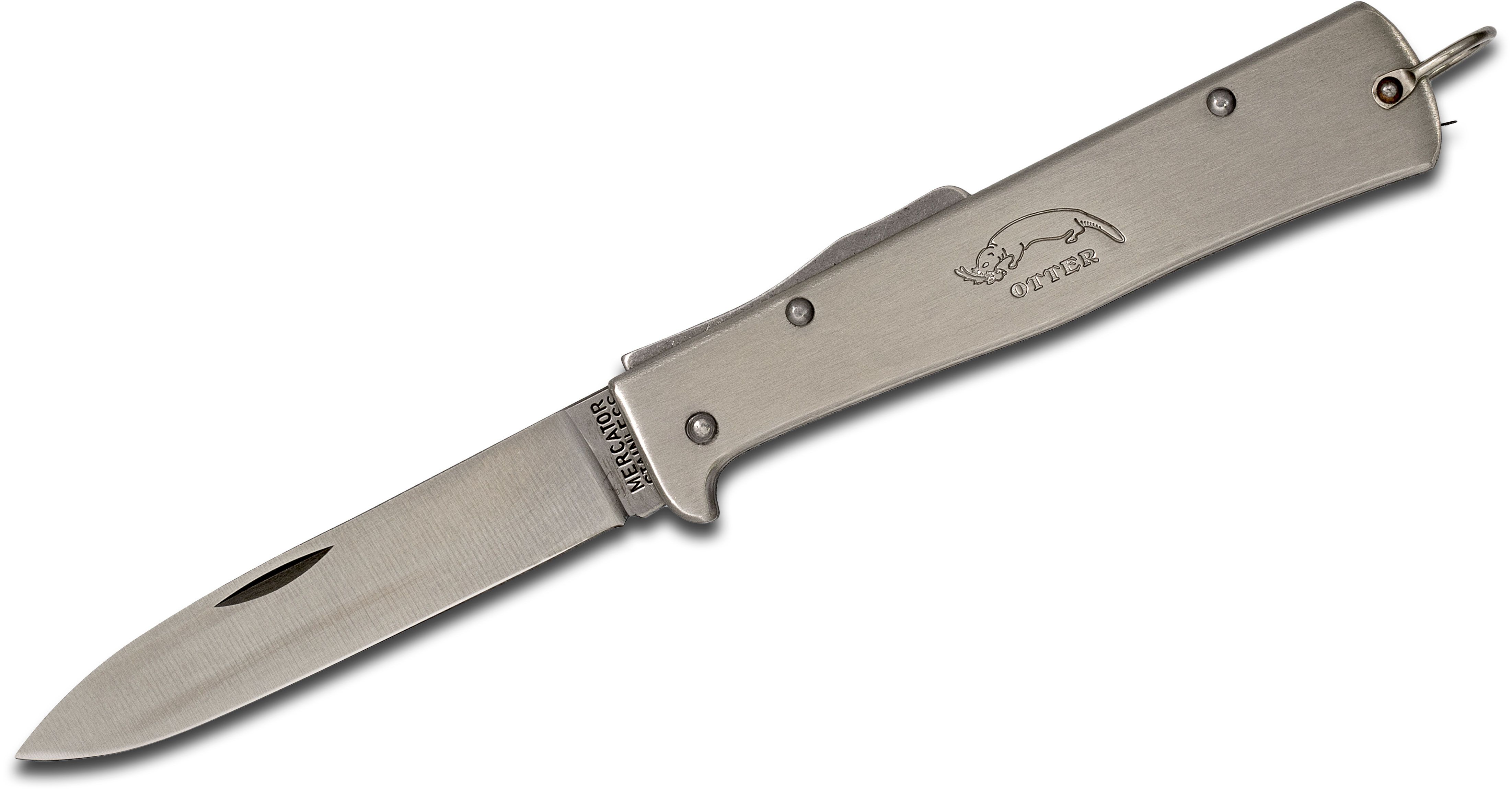 Otter Mercator Solingen K55 Lockback Folding Knife 3.5 Plain Stainless  Steel Blade and Handles - KnifeCenter - K10826R