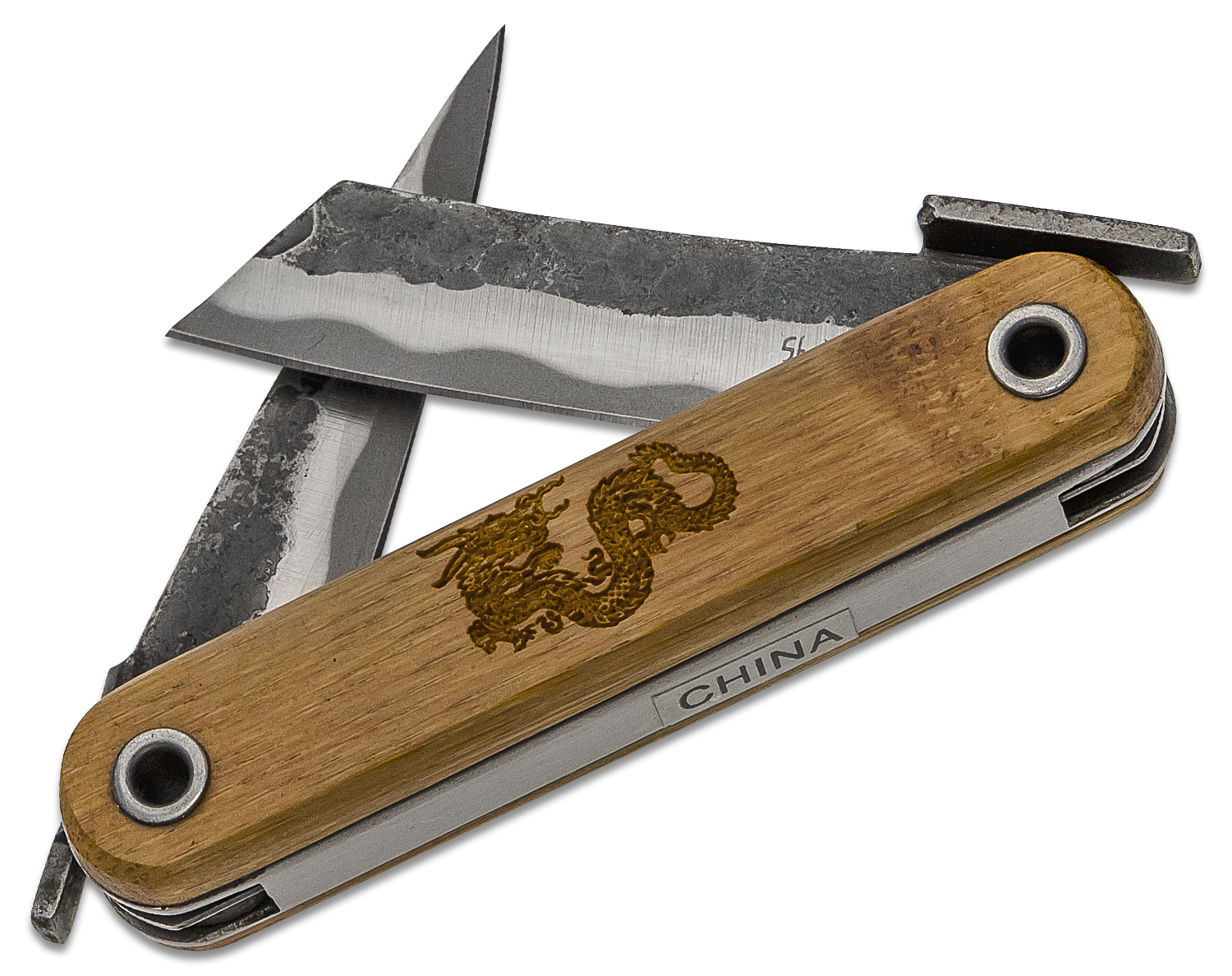 Shadow Cutlery Daburu Japanese Folding Knife, Bamboo Dragon Handles, 3. ...