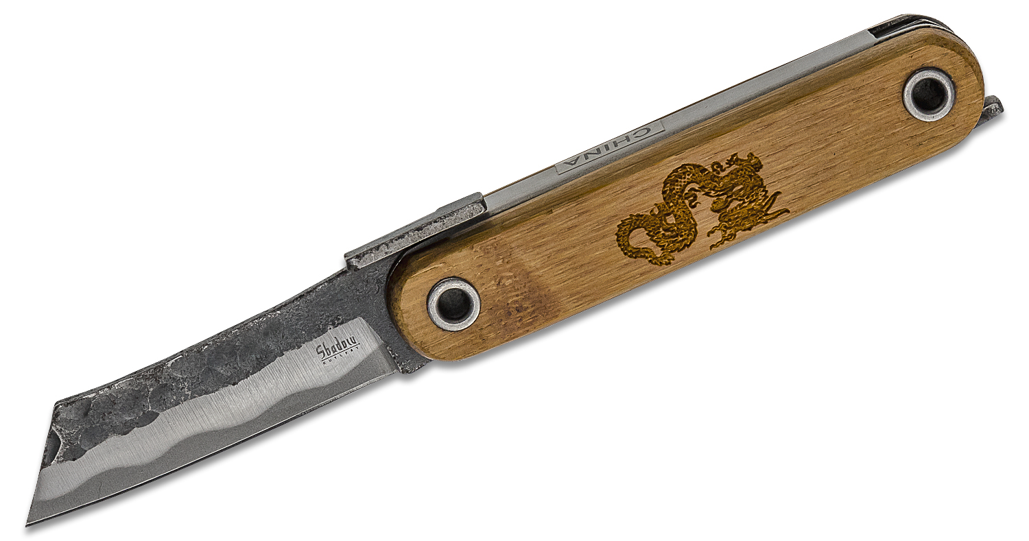 Shadow Cutlery Daburu Japanese Folding Knife, Bamboo Dragon Handles, 3. ...