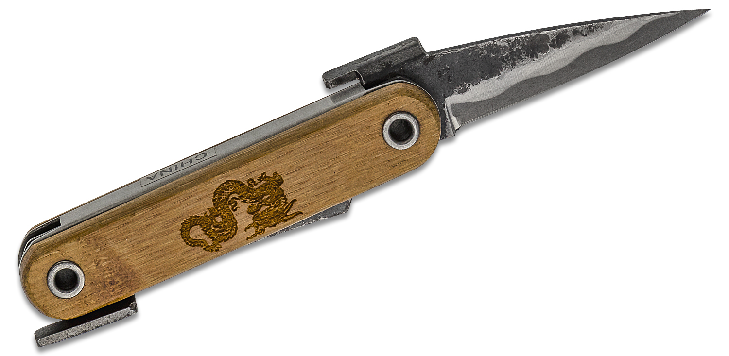 Shadow Cutlery Daburu Japanese Folding Knife, Bamboo Dragon Handles, 3. ...