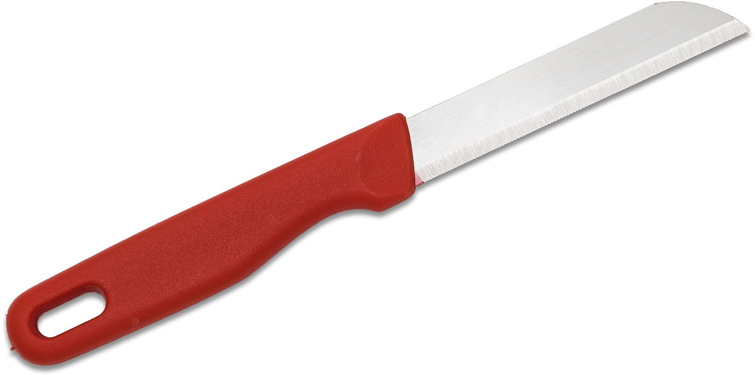 Top Cutlery German Paring Knife 3.25 inch Stainless Micro Serrated Blade,  Red Handle