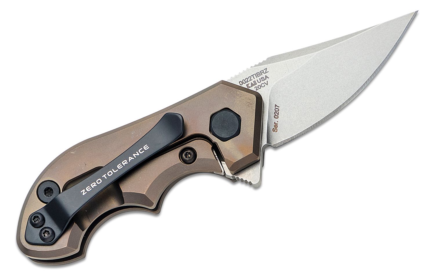 0022 ZT KVT 20CV Ceramic Blast TI/CF Folding Knife