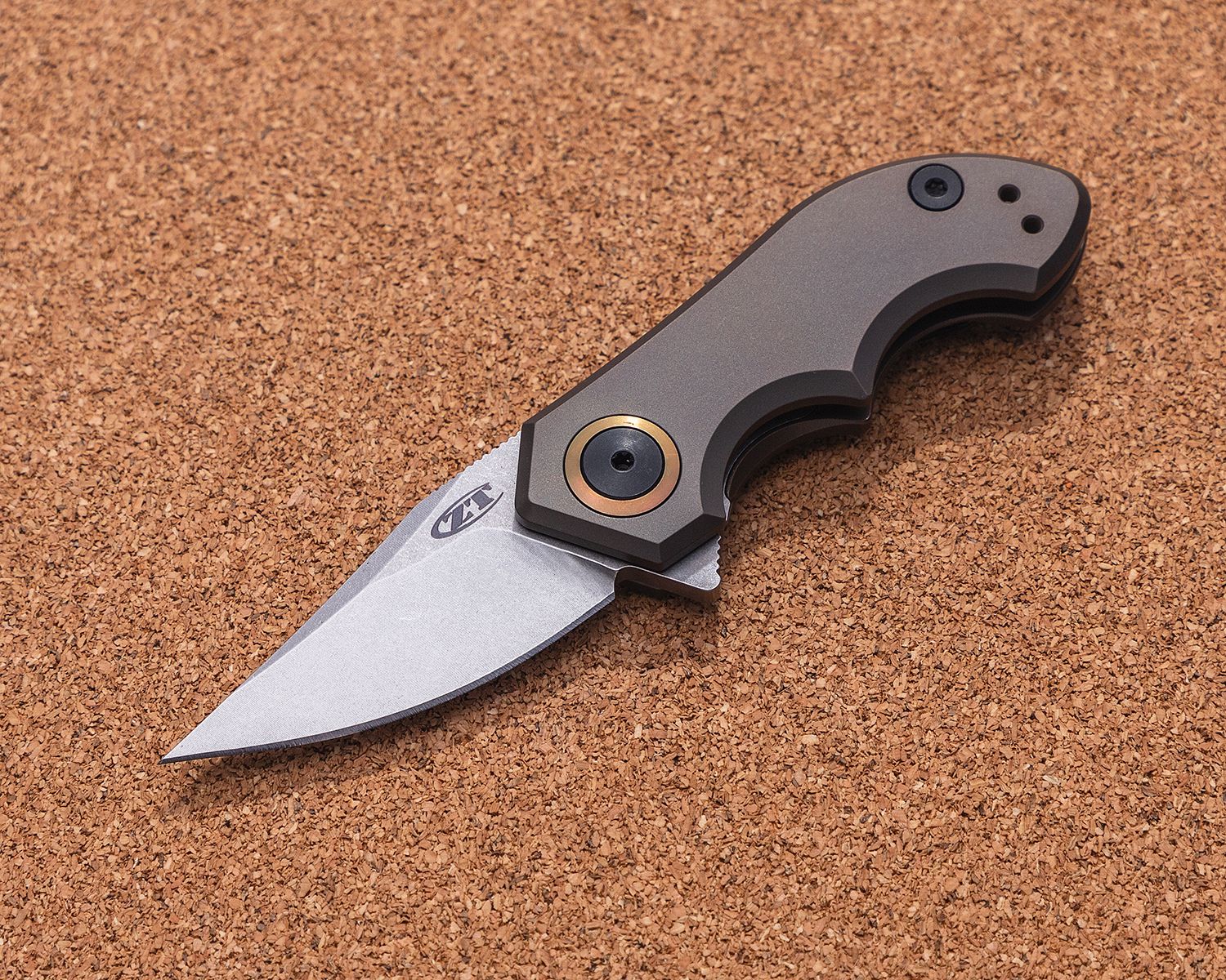 0022 ZT KVT 20CV Ceramic Blast TI/CF Folding Knife