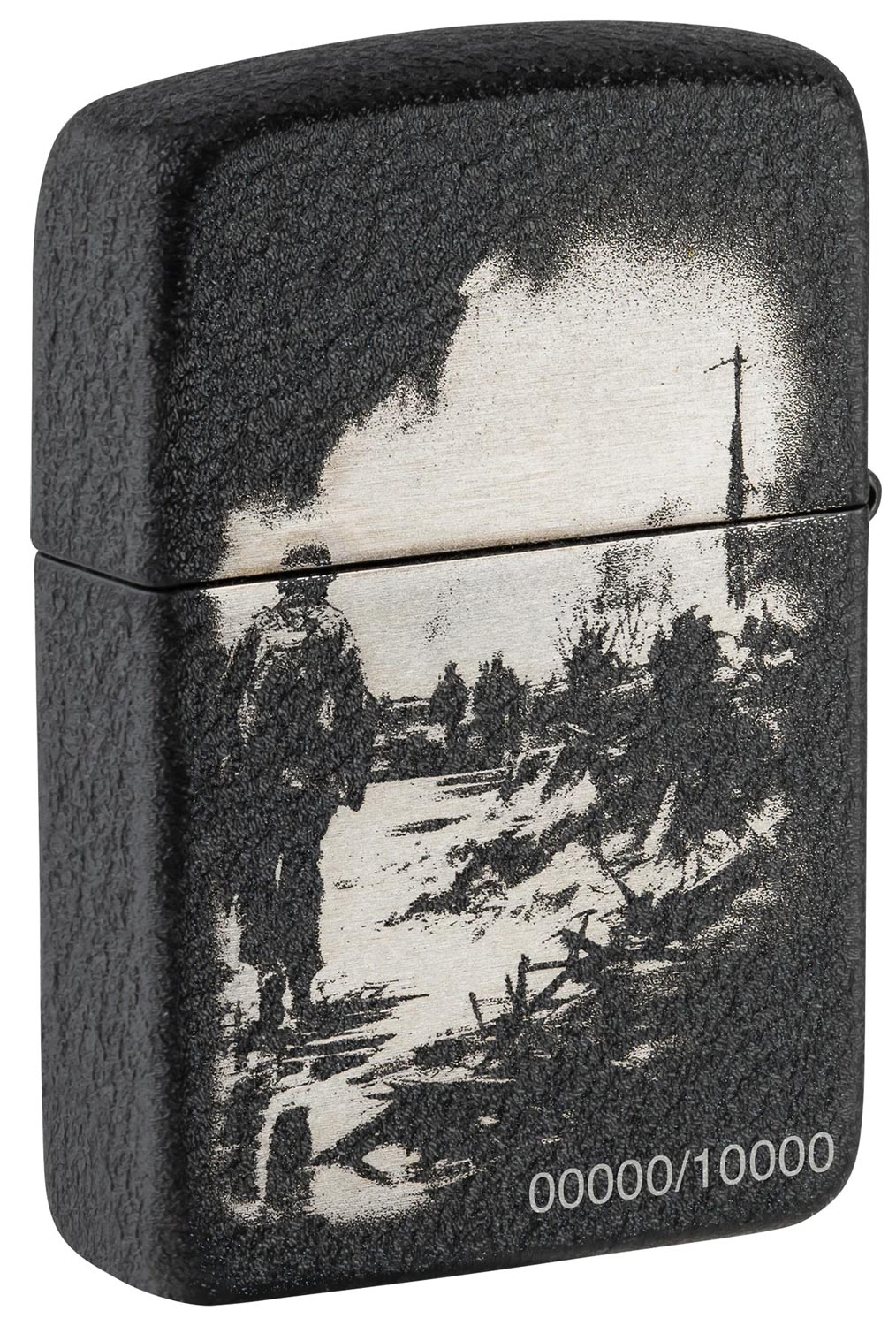 Zippo Lighter Black Crackle, D-Day 80th Anniversary