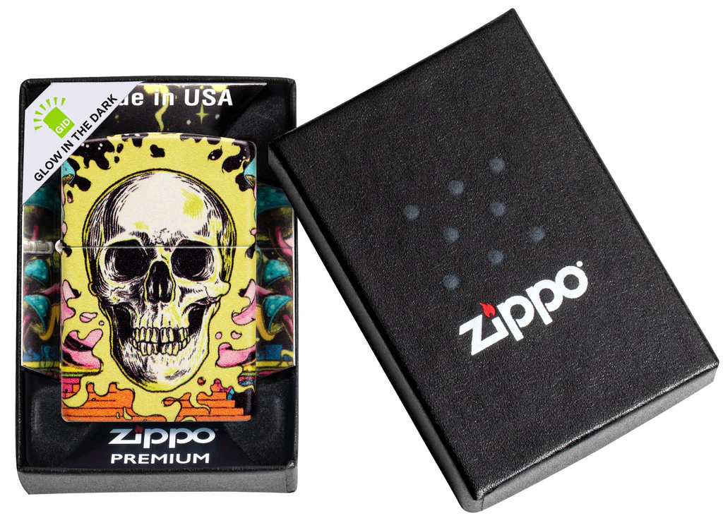 Zippo Lighter 540 Color, Glow in the Dark Freaky Skull