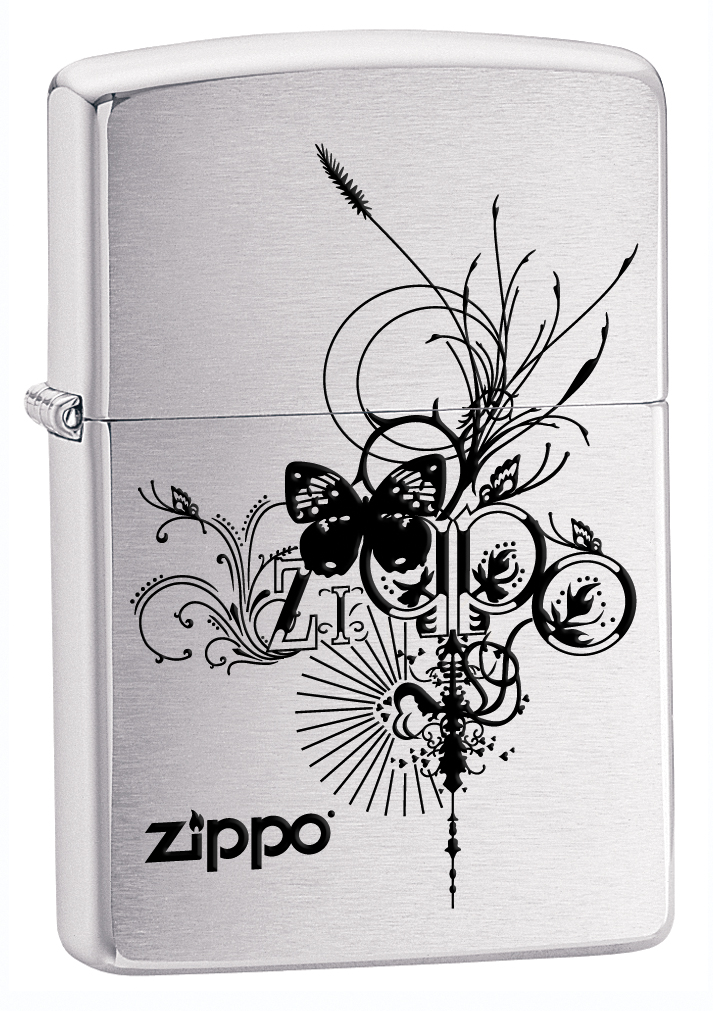 Zippo Butterfly, Brushed Chrome Classic - KnifeCenter - 24800