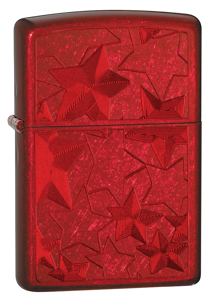 Zippo Iced Stars Candy Apple Red Classic - KnifeCenter
