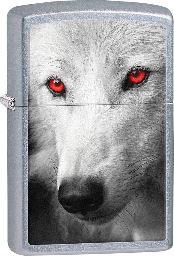 white wolf with red eyes
