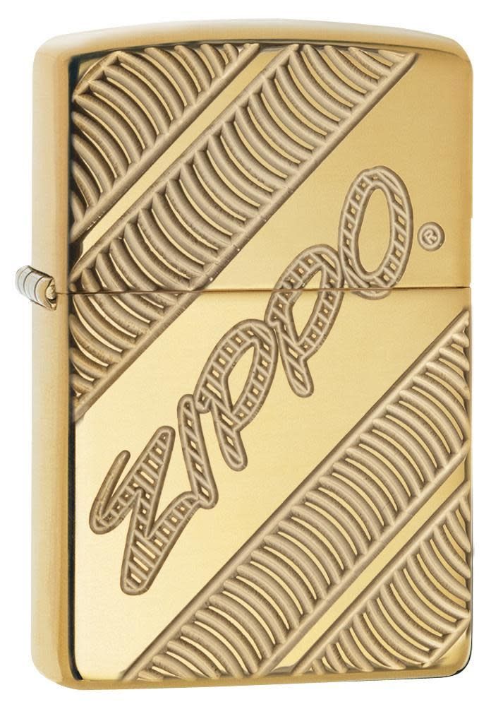 Zippo Lighter High Polish Brass, Armor, Zippo Coiled