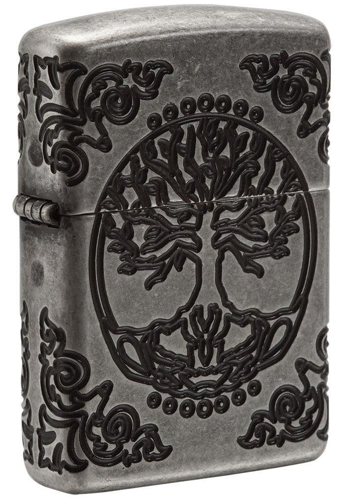 Zippo Lighter Antique Silver, MultiCut Armor, Tree of Life