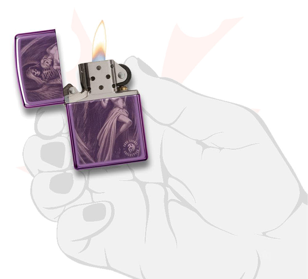 咲　zippo Zippo Lighter High Polish Purple, Anne Stokes Collection Angel of