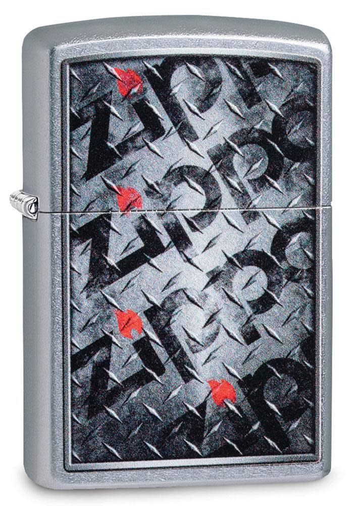 Zippo Lighter Street Chrome, Diamond Plate Zippo Design