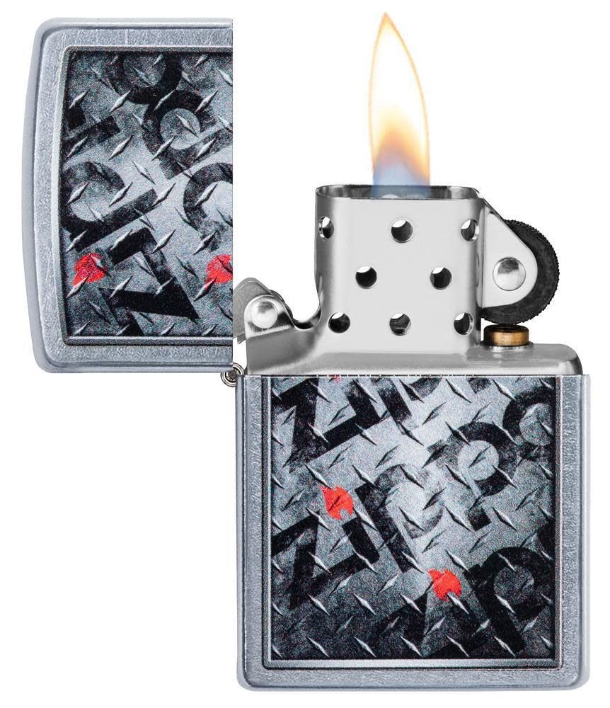 Zippo Lighter Street Chrome, Diamond Plate Zippo Design