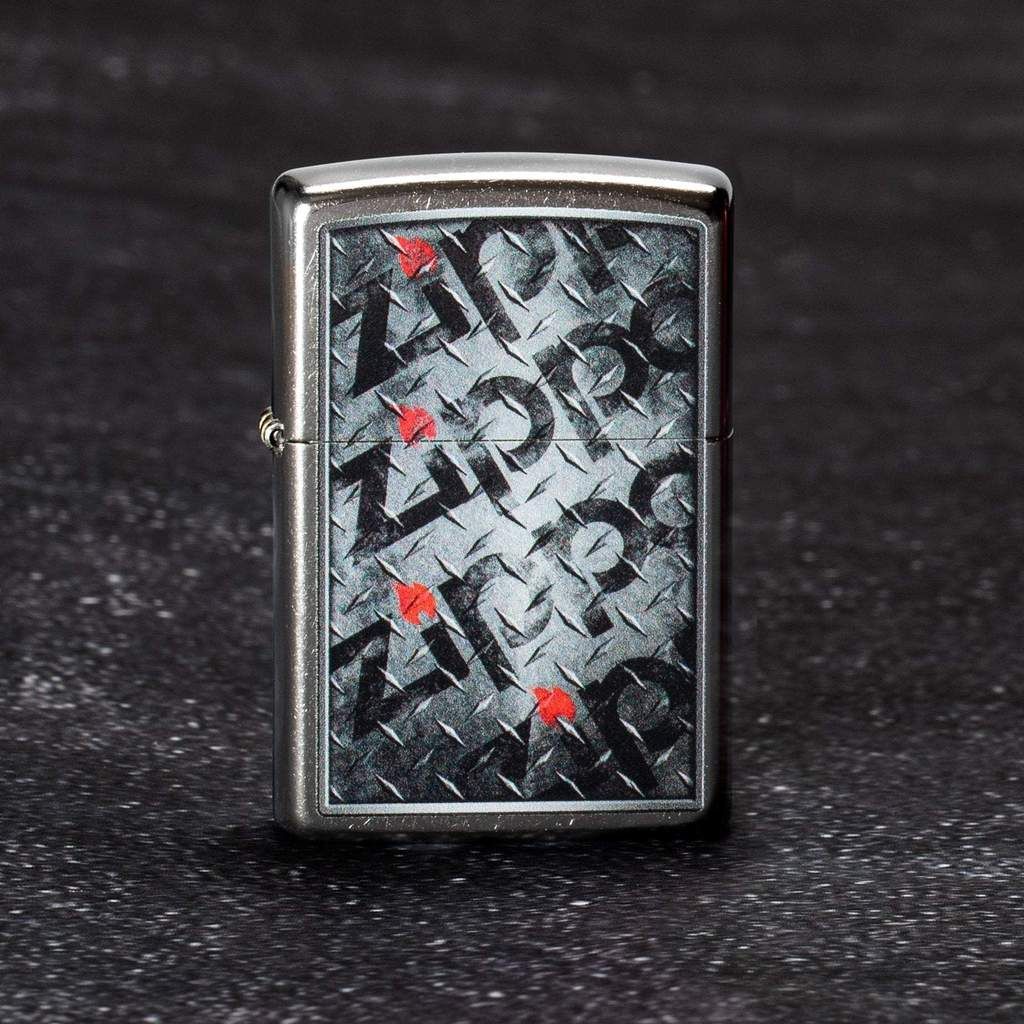 Zippo Lighter Street Chrome, Diamond Plate Zippo Design